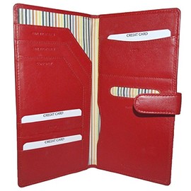 Golunski Stylish Genuine Leather Travel Wallet with Tab (Red)