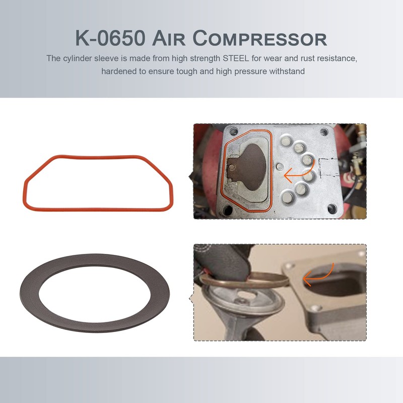 Thaekuns K-0650 Air Compressor Cylinder Sleeve and Compression Ring Kit,