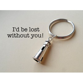 JewelryEveryday Lighthouse Keychain - Lost Without You; Couples Keychain