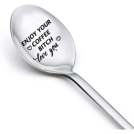 Stocking Stuffers for Women Birthday Christmas Gifts for Women Sister Gifts from Sister Valentines Day Gift for Her Wife Funny Coffee Spoon for Best Friend White Elephant Gifts for Adults