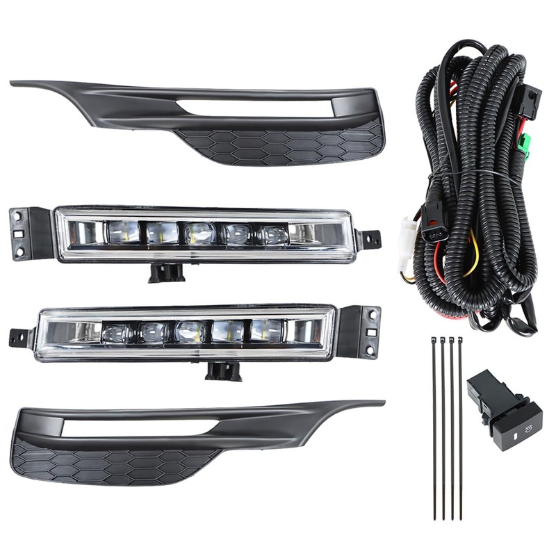 Nurniacl 1 Pair Fog Lights Assembly with Bezel Wiring Harness