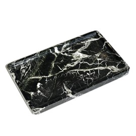 100% Natural Marble Vanity Tray Luxury Black&Green Serving Marble Storage for Bathroom, Living Room, Plate Holder for Skincare Product, Perfume, Candle and Jewelry, Key Tray Home Décor (Rectangle)