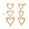Vissen Gold Plated Heart Dangle Earrings For Women Simple Fashion