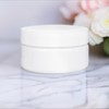 2 oz White Plastic Low Profile Jar with White Smooth