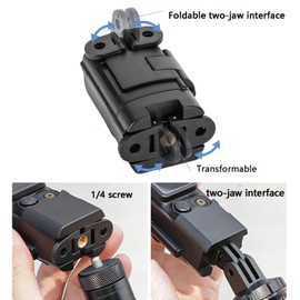 Camera Extension Adapter for DJI Osmo Pocket 3 Protective Cage Handle Foldable Dual Claw Hook Adapter Tripod Mount Chest Neck Bracket Holder Backpack Clip Bike Clamp for Osmo Pocket 3 Accessories