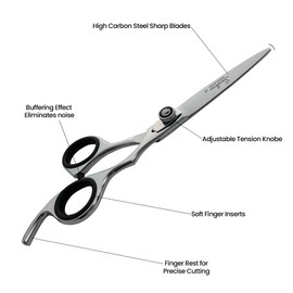 Sandbros 6.5" Professional Hair Cutting Scissors Shears for Men/Women Cutting for Salon/Barber/Home (Straight Right Handed Scissors)