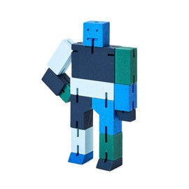 Areaware Cubebot® Capsule Collection | 3D Puzzle Robot | Blue Multi | David Weeks (Micro)