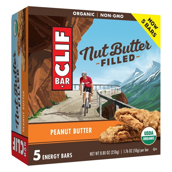 CLIF Bar Peanut Butter Filled Energy Bars 8.8oz, pack of