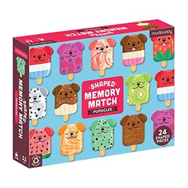 Mudpuppy Pupsicles Shaped Memory Match from, Includes 24 cutely Designed Shaped Pieces, Perfect Activity for 2 or More Players Aged 3-8