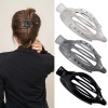 Atoden Flat Hair Clips Lay Down for Thick Black, Gray,