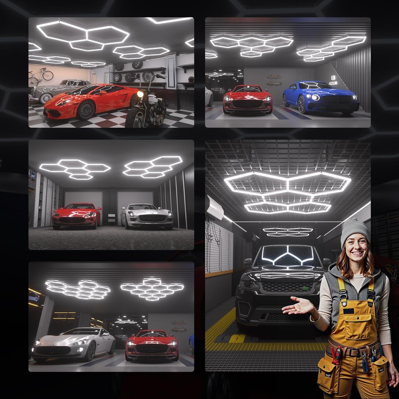 Litezone Hexagon Garage Lights V Connectors 2 Pack, Exclusively Compatible