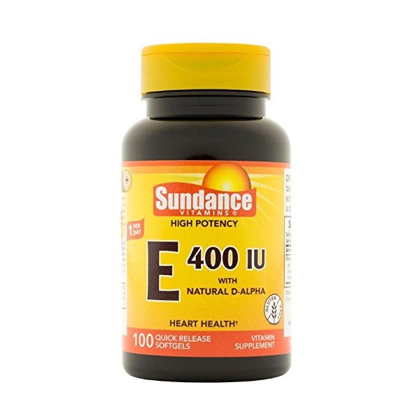 Sundance Vitamin E 400 IU with D-Alpha, 100 Count