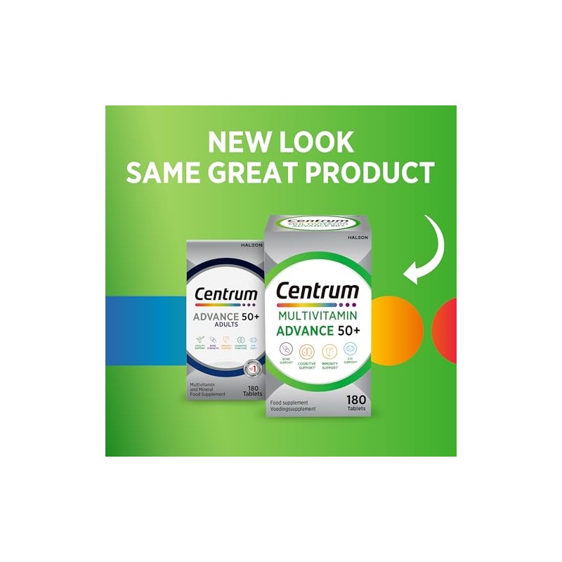 Centrum Advance 50+ Multivitamin Tablets, Adults Over 50, 180 Pack
