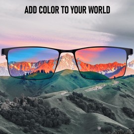 Spocwd ​Color Blind Glasses for Men, Red-Green ​Colorblind Correcting Glasses​, TR90 Full Frame Color Correcting & Enhancing Glasses​ for Indoor/Outdoor Use