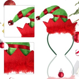 XNHIU Christmas Headband Elf Hat Headband Christmas Hat Headpiece Christmas Fancy Dress Costume Accessory for Kids Adult Headwear