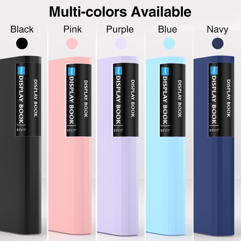 Sooez 72 Pocket Binder with Plastic Sleeves & Elastic Band,