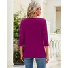 Ficerd 3 Pack 3/4 Sleeve Tops for Women Round Neck