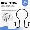 12 Pack Black Shower Curtain Hooks Double Sided, Rust Proof