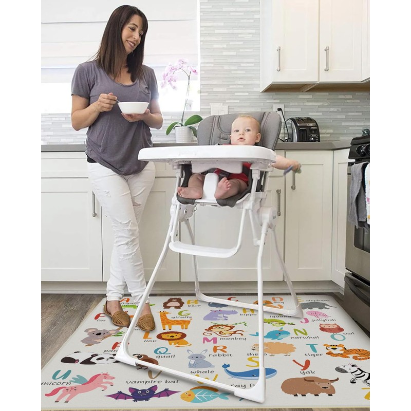 High Chair Splash Floor Mat, 51″Waterproof Washable Anti Slip Splash