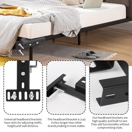 Longzhuo Universal Headboard Brackets, 2 Pack Headboard Kit for Adjustable Bed, with Footboard Extension Kit, Headboard Adapter Brackets for Twin, King, Queen, Full Size Bed Frame