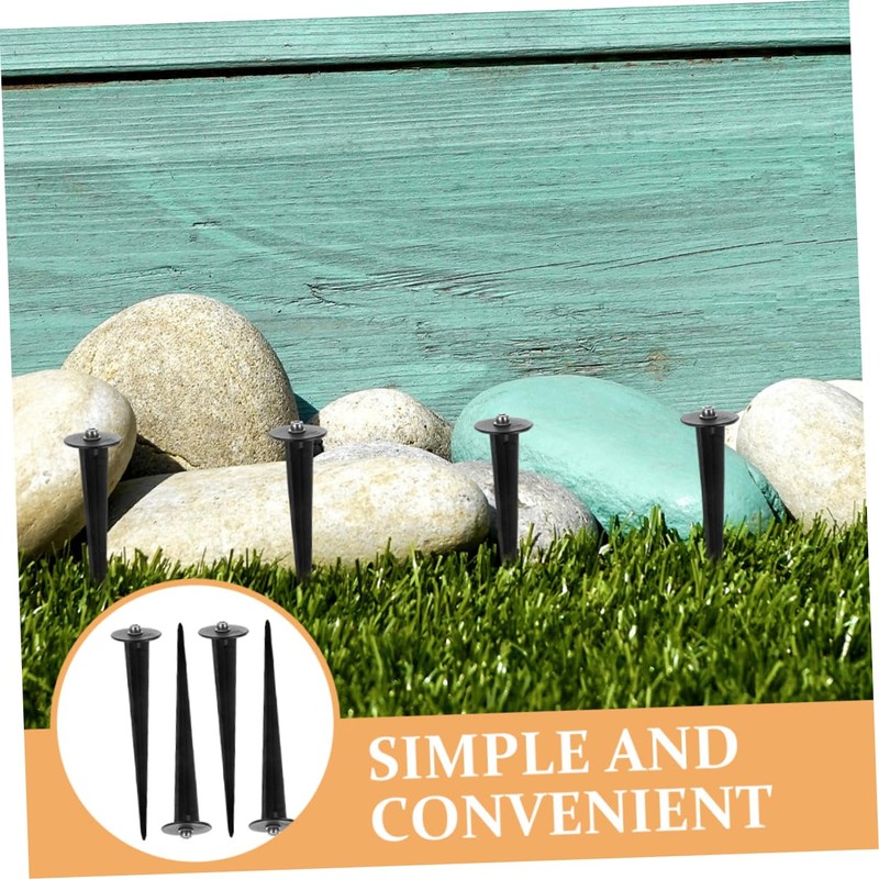 Abaodam 4Pcs Garden Ground Spikes for Outdoor Stake Lights Durable