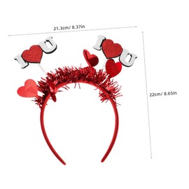 FOMIYES Red Heart Headband Sequin Love Heart Costume Accessory Durable Party Decoration for Weddings Romantic Celebrations Stylish Couples Hair Hoop for Holiday Events