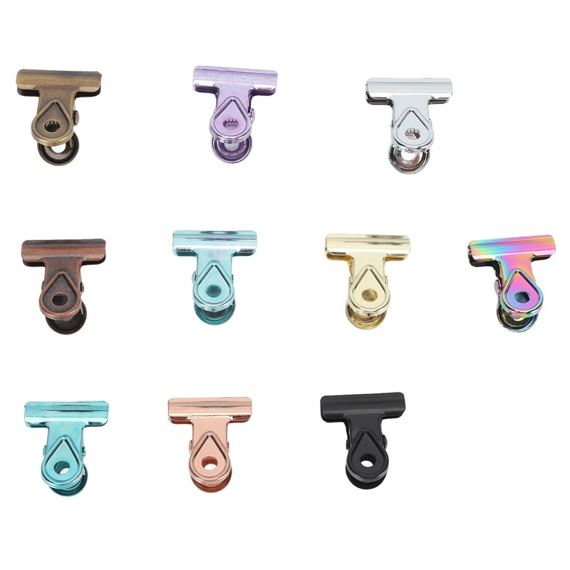 10pcs Colored Hinge Clips Dustproof Rustproof Electroplated Metal Hinge Clips