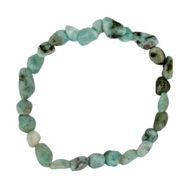 Taddart Minerals - Nugget Natural Gemstone Bracelet on Elastic Nylon Thread - Handmade, Rubber