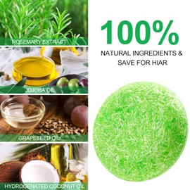 HXTMKT Rosemary Shampoo Bar 2 Pack, Solid Rosemary Shampoo for Hair Growth, Natural Shampoo Bar to Nourish Scalp and Treat Hair Loss, Eco Friendly Vegan Shampoo Bar for Men Women, 60g Each