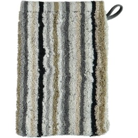 Cawö Lifestyle Wash Mitt / Guest Towel / Bath Towel Colour 37 Pebbles Striped Size 16 x 22 cm