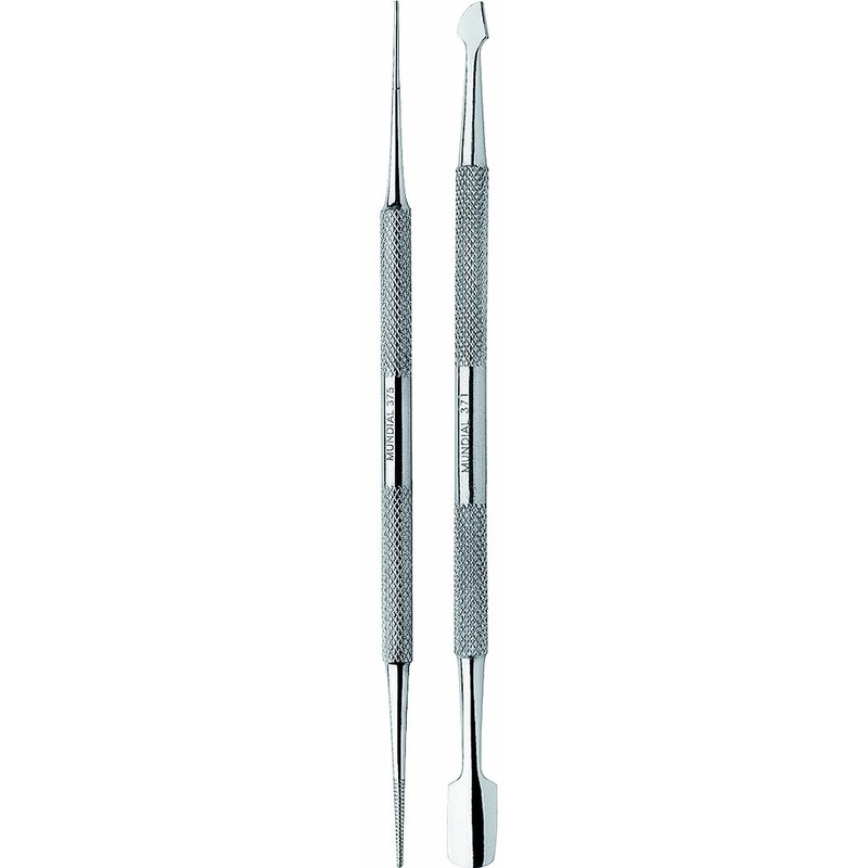 Mundial 2-Piece Cuticle Pusher and Manicure Pedicure Stick Set -