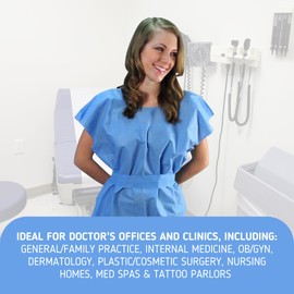 Disposable Medical Exam Gowns - Made in the USA - 50 pcs - LG/XL