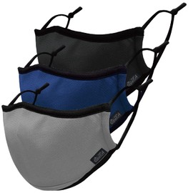 [DaLaCa] Mask Reusable Washable Mesh Fabric [Outdoor Manufacturer's Easy-to-Breathe 2-Way Mask] Choose from 8 Colors! (Dark Color, Pack of 3)