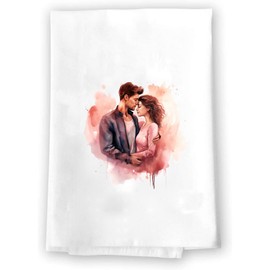 Decorative Kitchen and Bath Hand Towel | Valentines Day Bee Mine Teddy Bear | Winter Valentine's Day Themed | White Towel Home Decor Bathe Tea Towels Decorations | House Warming Gift Present