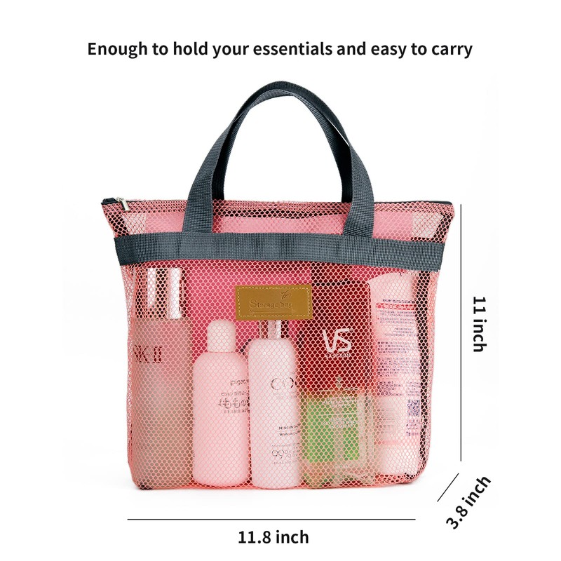 TOPASION Mesh Shower Caddy Bag Portable Hanging Toiletry and Bath