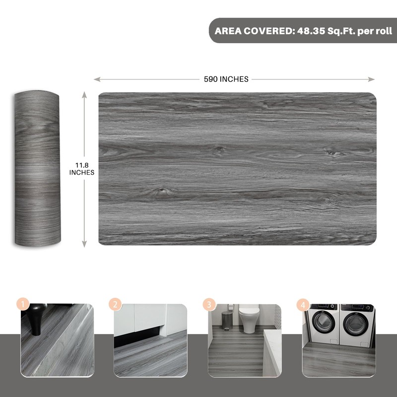 auxua Wood Grain Peel and Stick Floor Tiles – 11.8”