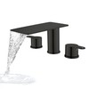 GUOYINDONG Matte Black Roman Tub Faucet, 3 HoleWaterfall Bath Tub