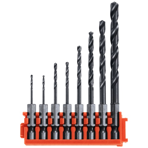 BOSCH CCSDV08 8-Piece Assorted Set Impact Tough Black Oxide Drill