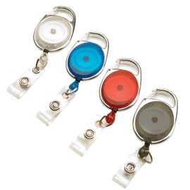 Swingline GBC Retractable Badge Holder, ID Holder, Carabiner Badge Reel, BadgeMates, Assorted Colors, 4 Pack (3747498)