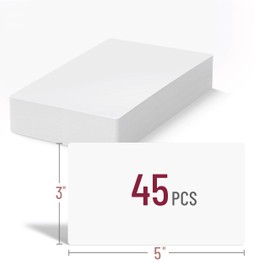 Mr. Pen- Dry Erase Index Cards 3x5, White, 45pcs, Dry Erase Cards, Dry Erase Playing Cards, Dry Erase Flash Cards Laminated Cards, Whiteboard Cards, White Board Cards, Erasable Flashcards