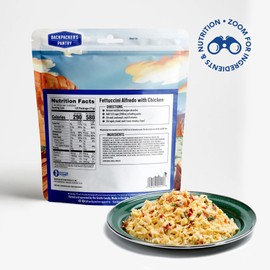 Backpacker's Pantry Fettuccine Alfredo with Chicken - Freeze Dried Backpacking & Camping Food - Emergency Food - 40 Grams of Protein - 6 Count