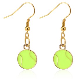 Mikovivi Tennis Ball Dangle Earrings for Women, Cute Softball Drop Stylish Jewelry Gifts Accessories Supplies Outfit for Women Sport Lovers Player Fan