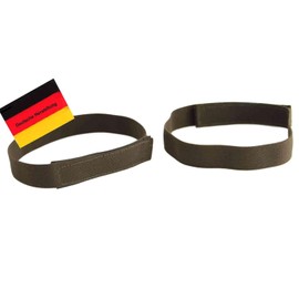 baum-m gmbh German Armed Forces Trouser Rubbers 1 Pair Leg Elastic for Fixing the Trouser Legs BW Elastic Army Outdoor Sports Olive Black (Olive Closure)