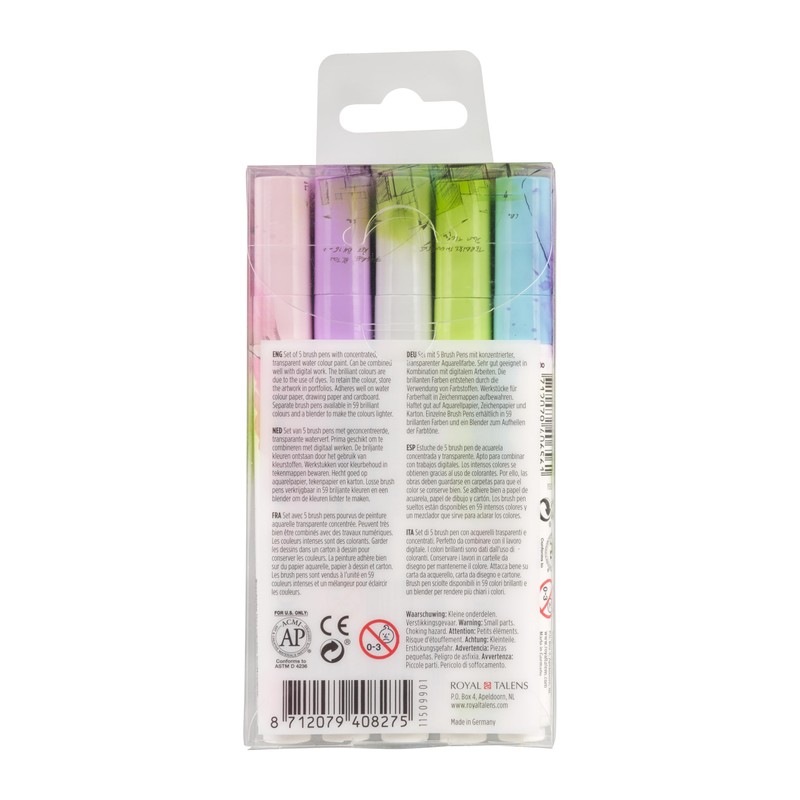 Ecoline Brush Pen set Pastel | 5 colours (11509901)