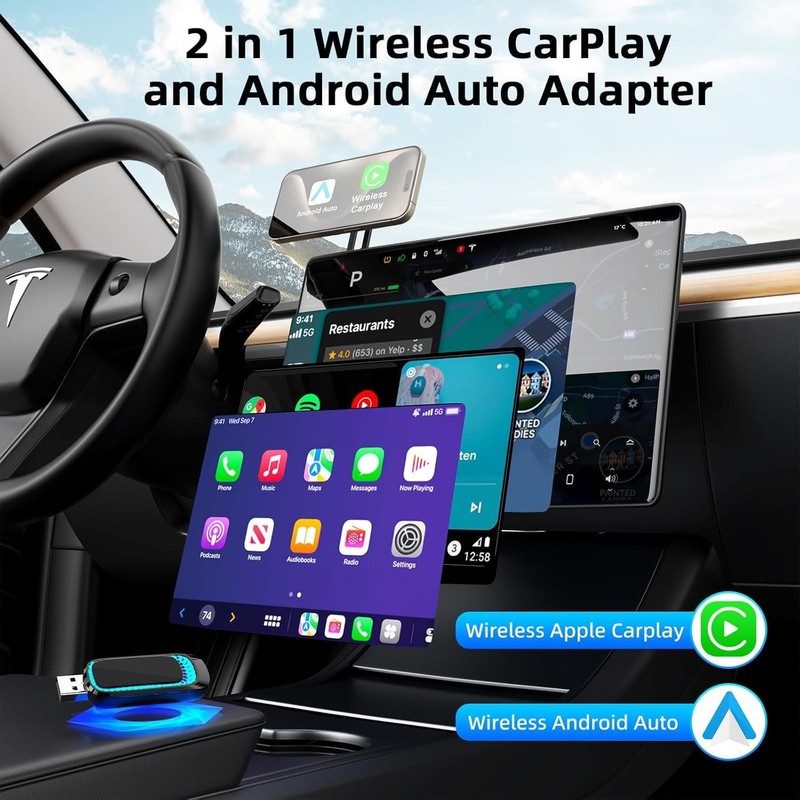 Quanlex Wireless Carplay Adapter and Android Auto Wireless Adapter,2024 Newest