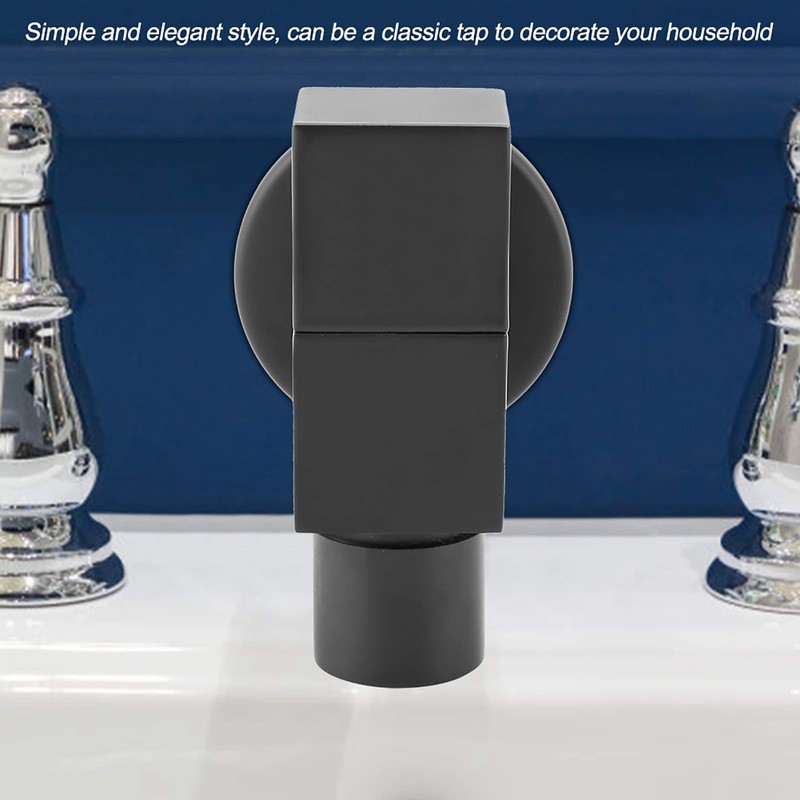Black Brass Square Washing Machine Taps Wall Mount Laundry Cold