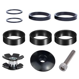 Bicycle Handlebar Spacer Set Bicycle Stem Spacer 10 Pieces, Bicycle Headset Spacer 1 1/8 with Headset Cap Ahead Fork Claw MTB Headset Spacer 2 mm / 5 mm / 10 mm for Road Bike 10 Pieces