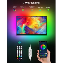 MATICOD LED Lights for TV Led Backlight, 13.1ft RGB Led Strip Lights for TV Lights Behind, USB Led Light Strip for 45-60in TV, Bluetooth APP Control Music Sync Strip Lighting for Christmas Decorations