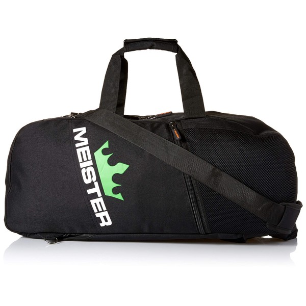 Meister Vented Convertible Duffel / Backpack Gym Bag - Ideal Carry-On - Black/Electric Green , Black w/ Electric Green, 26" x 12" x 12"