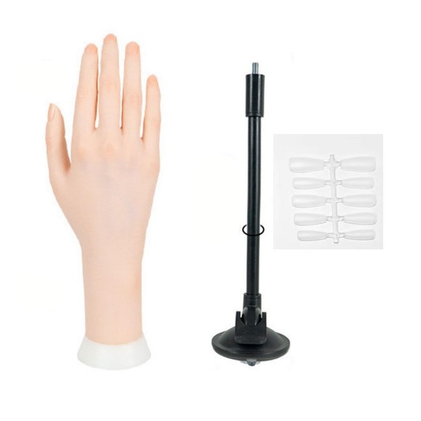 Realistic Practice Hand Flexible Bendable Nail Practice Hand With Holder，NINGDAN